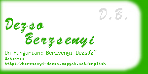 dezso berzsenyi business card